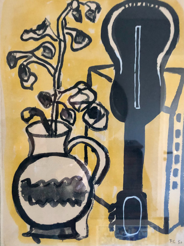 Fernand Leger 1881-1955 Lithographie „Gitarre und Blumenvase“ 1950