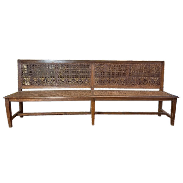 Grande panca - Banquette D'office En Cannage 1900