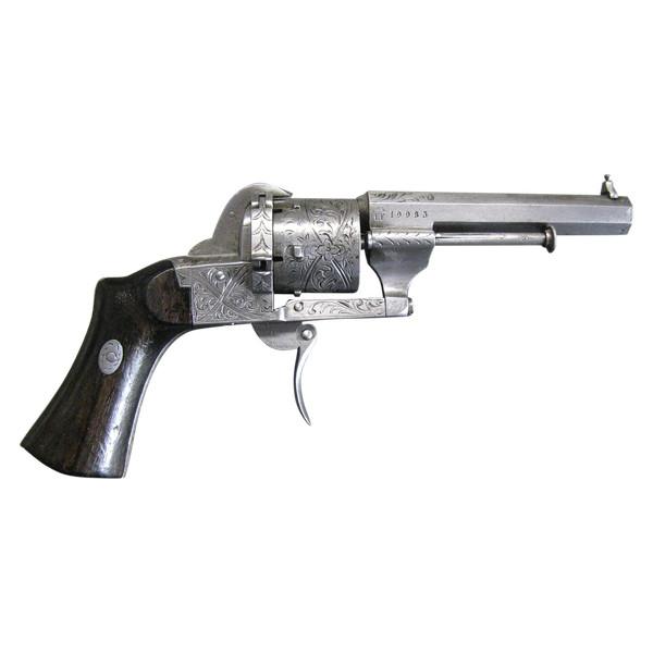 Gravierter Lefaucheux Pinfire Revolver Kaliber 7 mm.