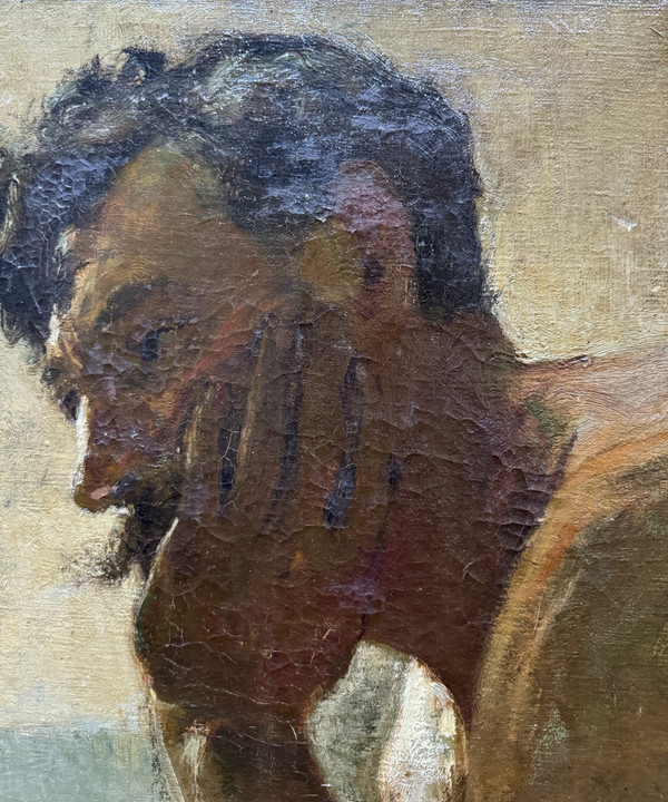 Französische Impressionistenschule um 1890 - Nachdenklicher Mann