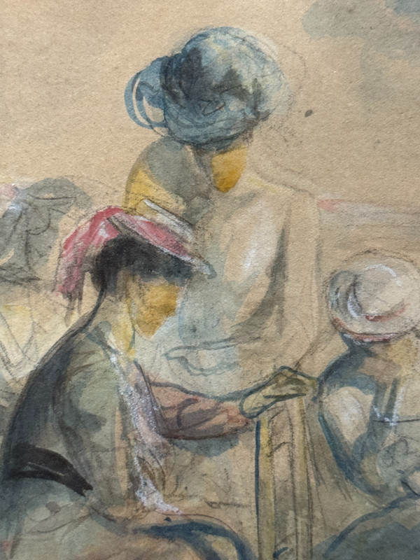 Alméry Lobel-riche (1877-1950) - Scène De Plage, Circa 1910