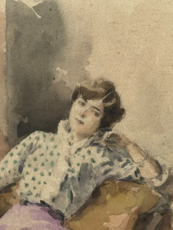 Osvaldo Tofani (1849-1915) - Woman with a Cigarette, 1913