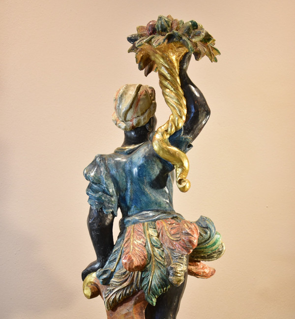 Sculpture Ancienne Maure Vénitien, Venise Début 18e Siècle