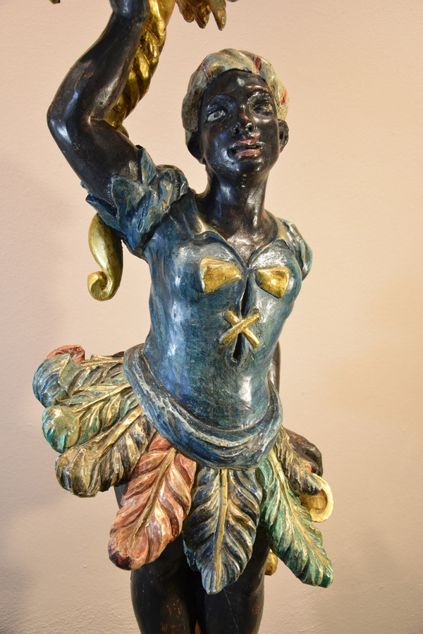 Sculpture Ancienne Maure Vénitien, Venise Début 18e Siècle