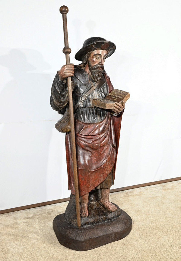 Importante Scultura di San Giacomo in Rovere Policromo – XVIII Secolo