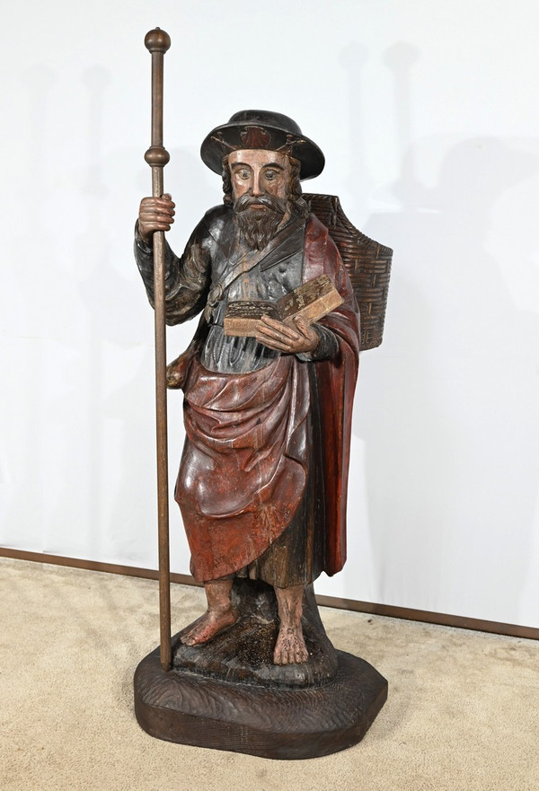 Importante Scultura di San Giacomo in Rovere Policromo – XVIII Secolo