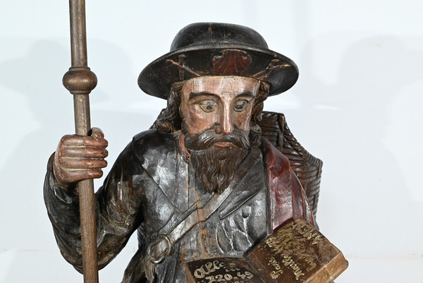 Importante Scultura di San Giacomo in Rovere Policromo – XVIII Secolo