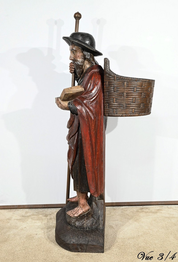 Importante Scultura di San Giacomo in Rovere Policromo – XVIII Secolo