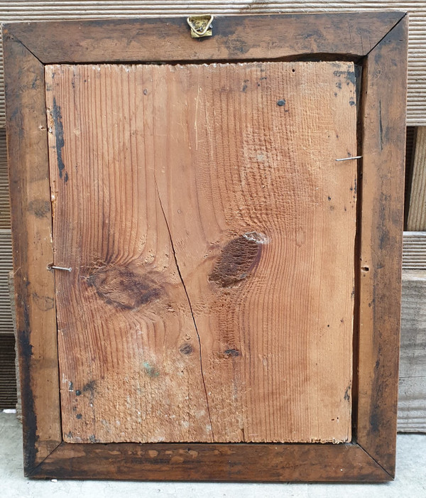 Büffeljagd, unter Glas fixiert, indo-portugiesisch/philippinisch? 18. Jahrhundert