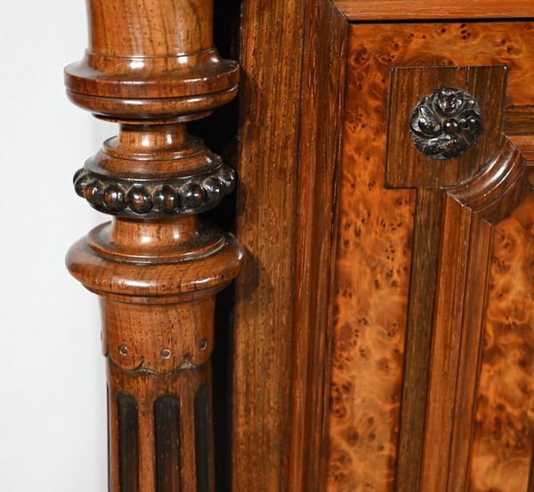Buffet Commode en Loupe d’Amboine et Palissandre, style Louis XVI – 2ème Partie XIXe