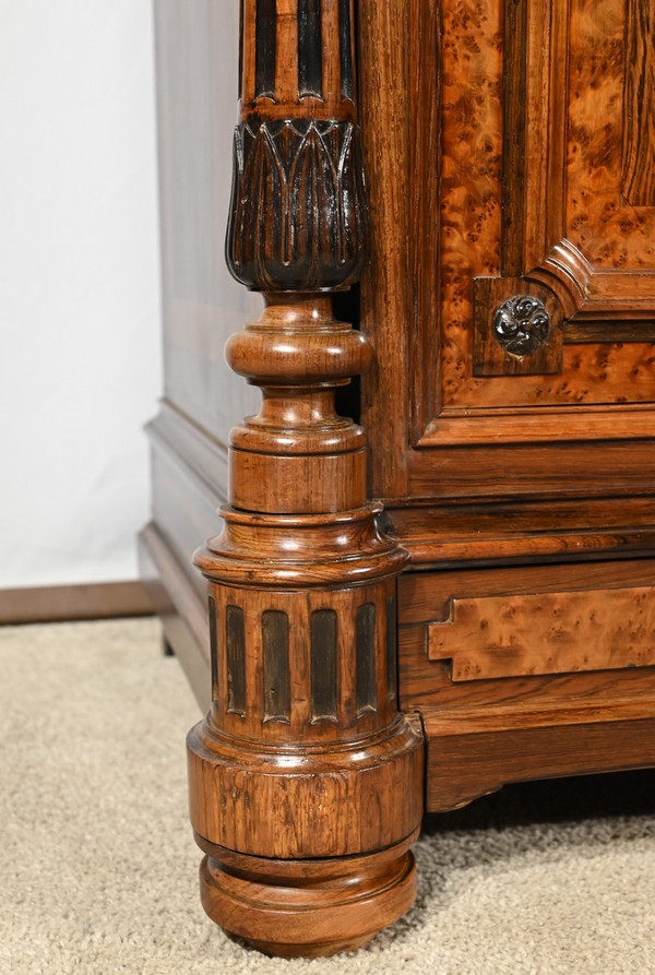 Buffet Commode en Loupe d’Amboine et Palissandre, style Louis XVI – 2ème Partie XIXe