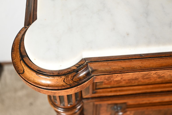 Buffet Commode en Loupe d’Amboine et Palissandre, style Louis XVI – 2ème Partie XIXe