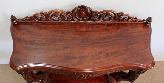  Console Desserte en Acajou massif, époque Napoléon III - Milieu XIXe 
