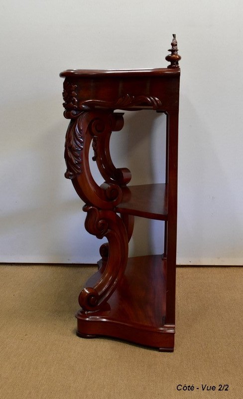  Console Desserte en Acajou massif, époque Napoléon III - Milieu XIXe 