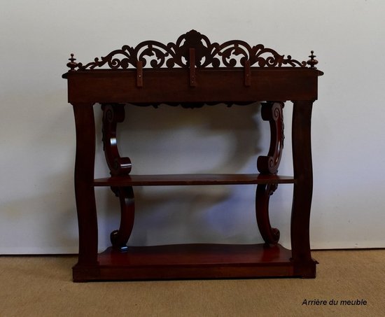  Console Desserte en Acajou massif, époque Napoléon III - Milieu XIXe 