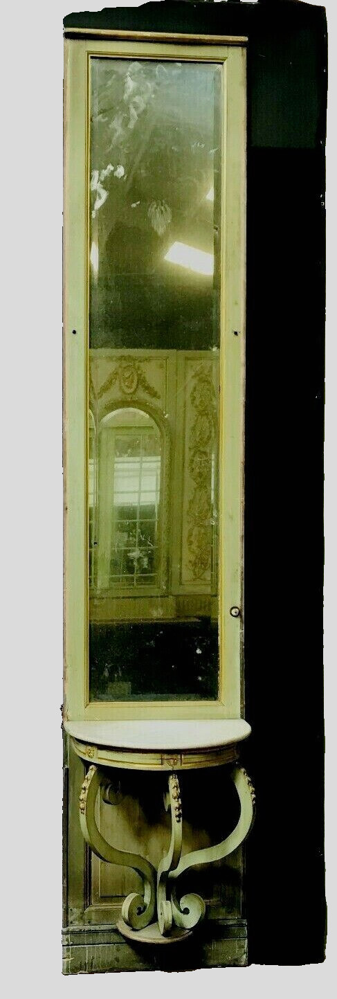 Miroir et console de boiserie de style Napoléon III en bois patiné XIX siècle