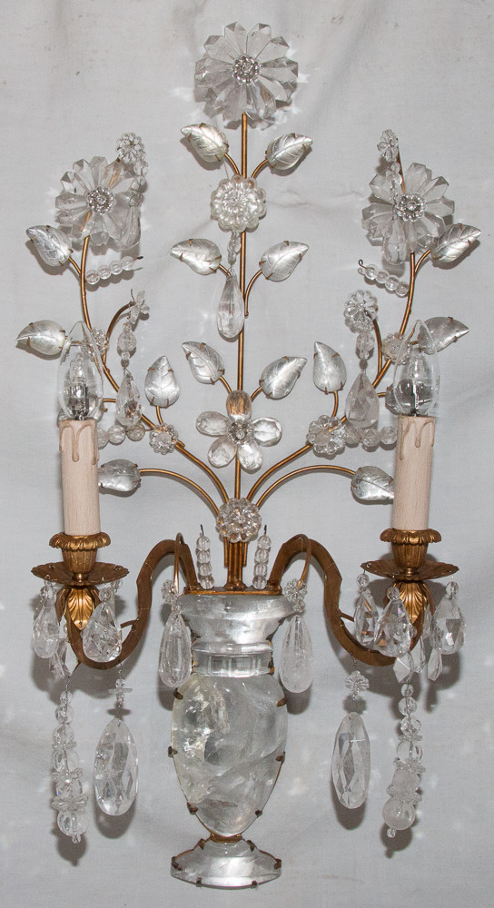 Paire d'Appliques en Cristal de Roche Maison Baguès Circa 1960