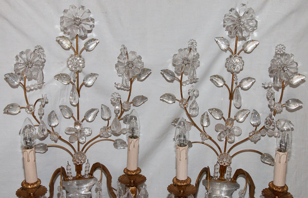Paire d'Appliques en Cristal de Roche Maison Baguès Circa 1960