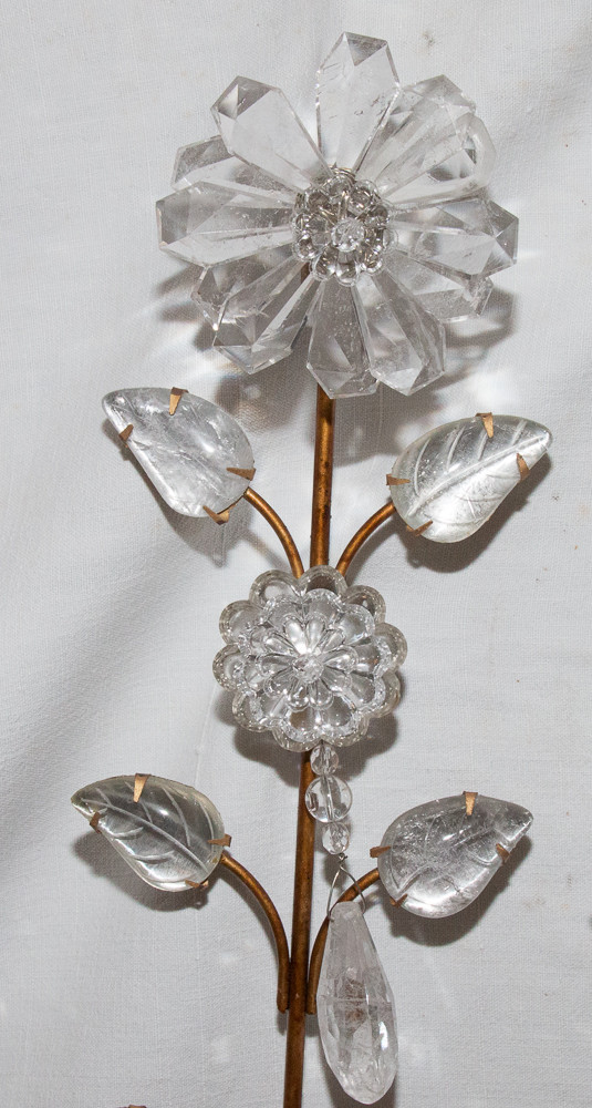 Paire d'Appliques en Cristal de Roche Maison Baguès Circa 1960