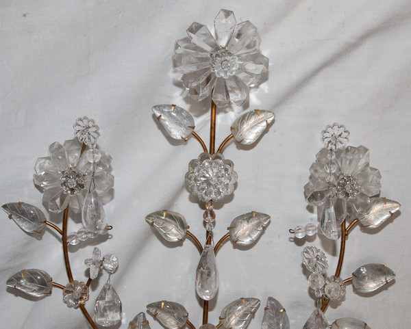 Paire d'Appliques en Cristal de Roche Maison Baguès Circa 1960