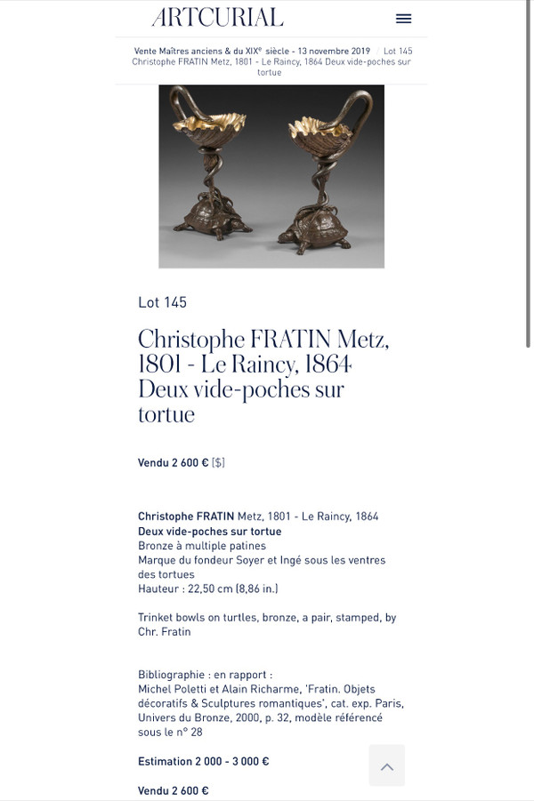 Coppa con tartaruga e serpente, Christophe Fratin (attribuito a) (1800-1864)