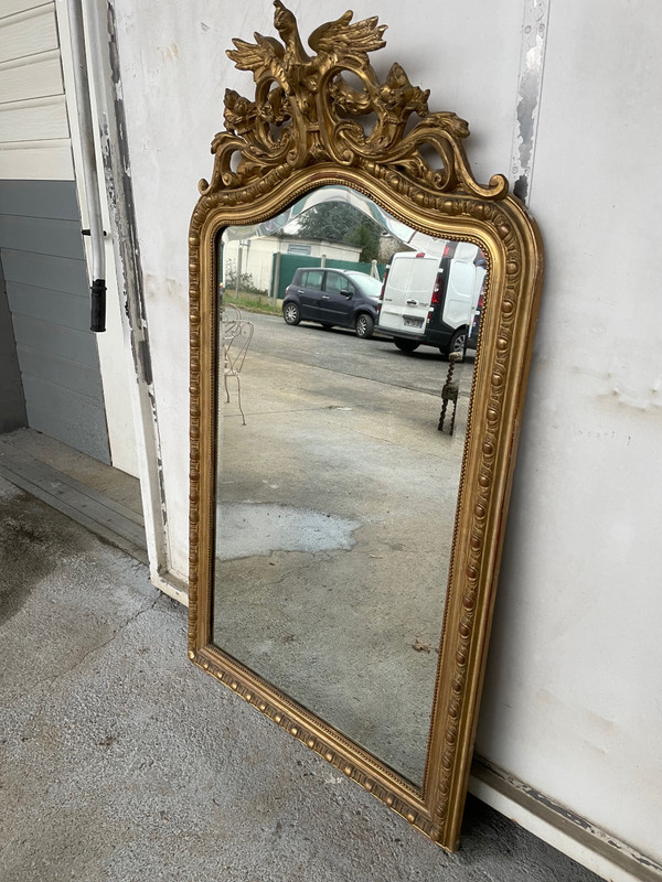 Grand Miroir Doré Napoléon III 165 X 92 Cm