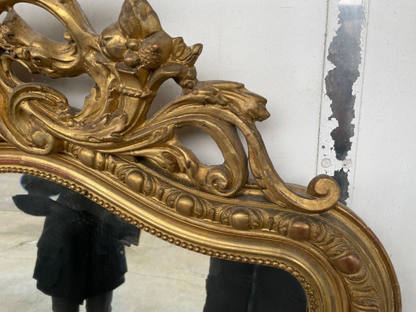 Grand Miroir Doré Napoléon III 165 X 92 Cm