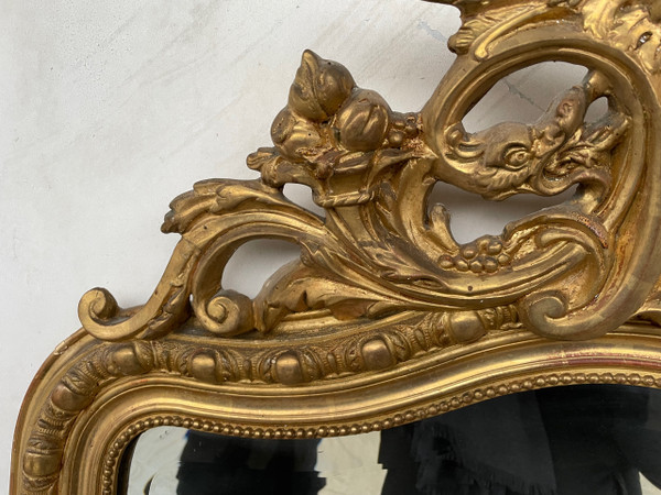 Grand Miroir Doré Napoléon III 165 X 92 Cm