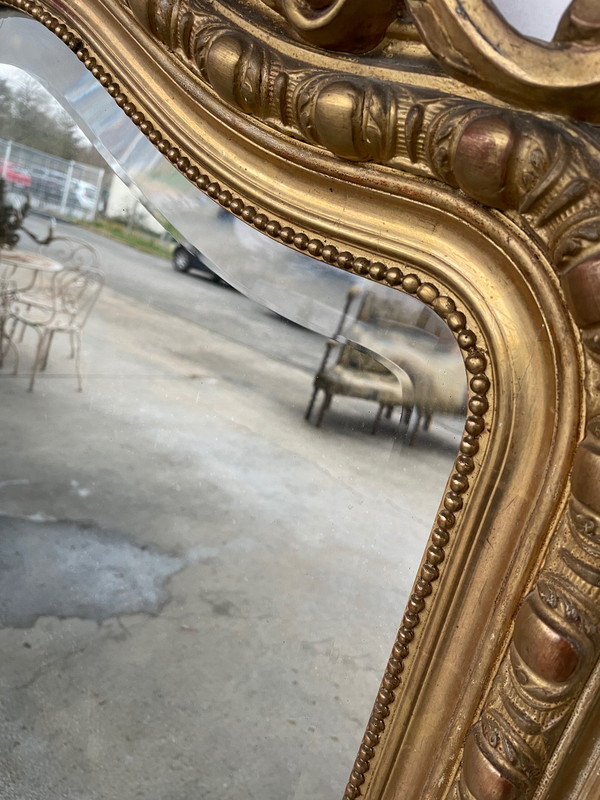 Grand Miroir Doré Napoléon III 165 X 92 Cm