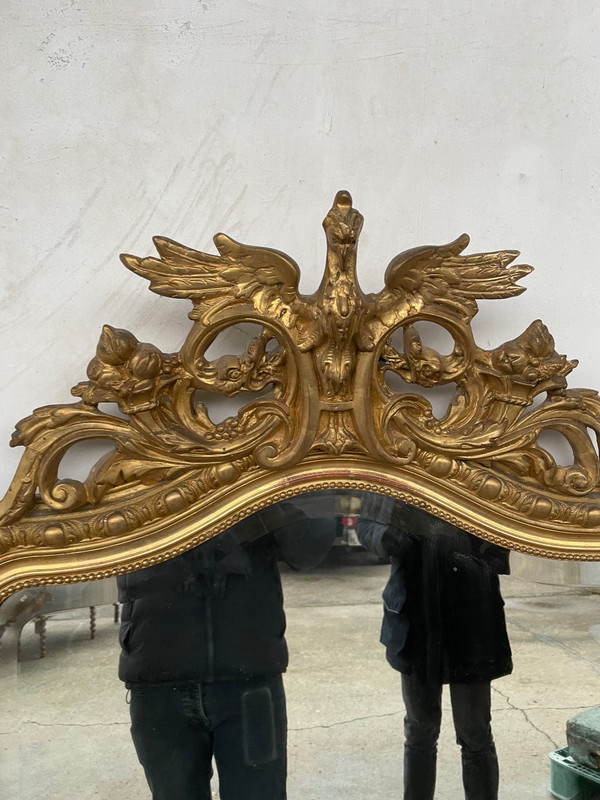 Grand Miroir Doré Napoléon III 165 X 92 Cm