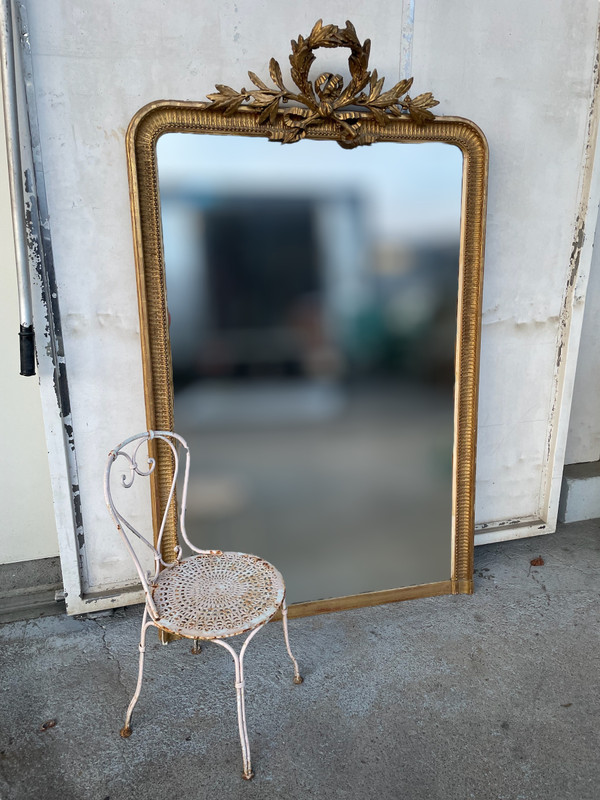 Grand Miroir Doré Style Louis XVI 190 X 117 Cm