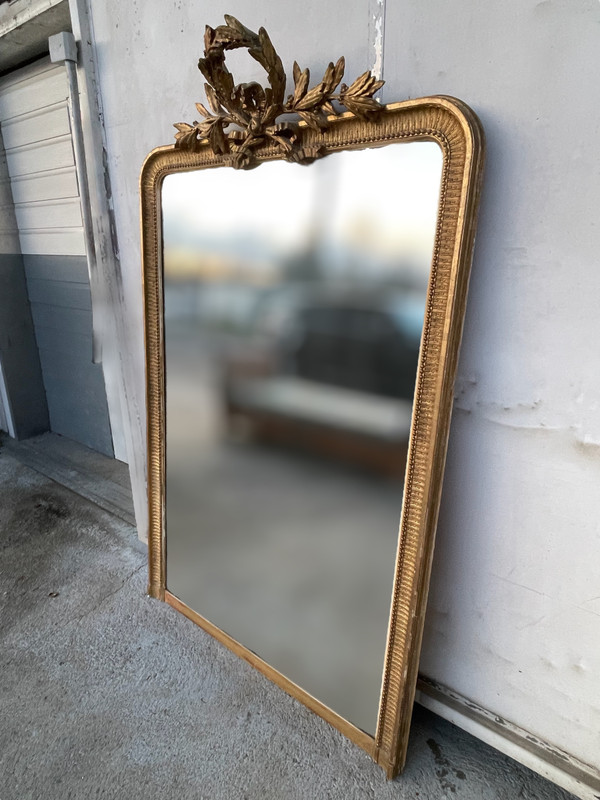 Grand Miroir Doré Style Louis XVI 190 X 117 Cm
