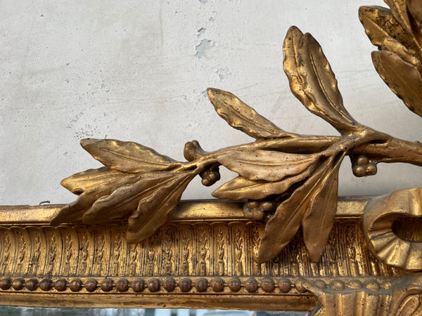 Grand Miroir Doré Style Louis XVI 190 X 117 Cm