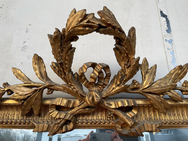 Grand Miroir Doré Style Louis XVI 190 X 117 Cm