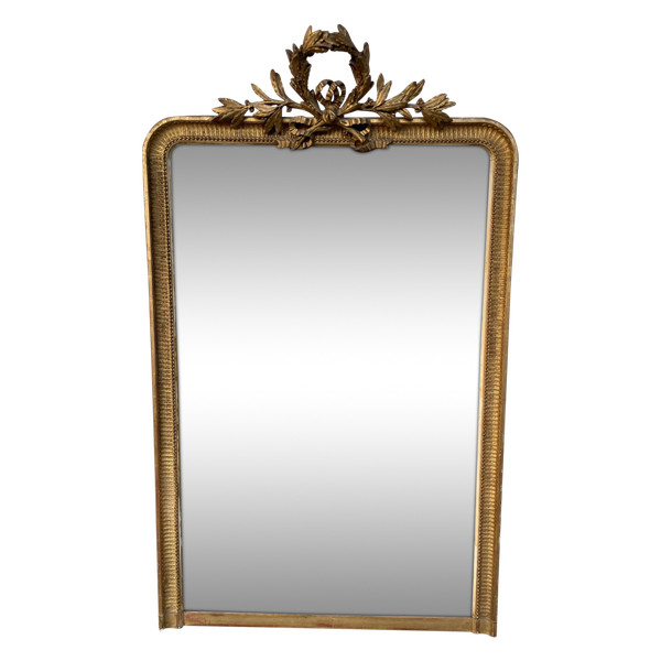 Grand Miroir Doré Style Louis XVI 190 X 117 Cm