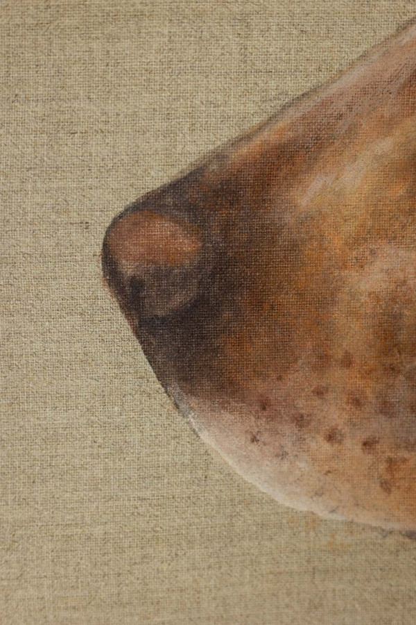 Tela dipinta raffigurante un cane. Opera contemporanea