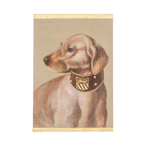 Tela dipinta raffigurante un cane. Opera contemporanea