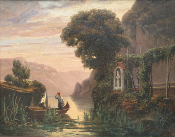 Jean-Charles GRANDJEAN – Fischer an einem See in Italien