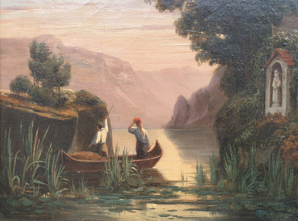 Jean-Charles GRANDJEAN – Fischer an einem See in Italien