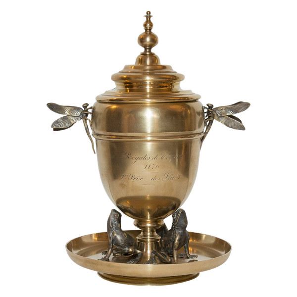 Coupe En Bronze Doré Signée "Maison Alphonse Giroux" 1870