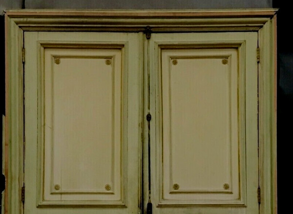 Double portes Haussmannienne de passage en bois massif patiné XIX siècle
