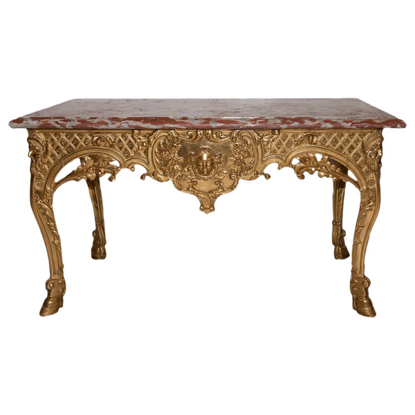 Regency Period Carved And Gilded Wood Console