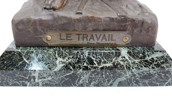 Bronze with Brown and Golden Patina, "Le Travail", by Rousseau - Beginning of the 20th century