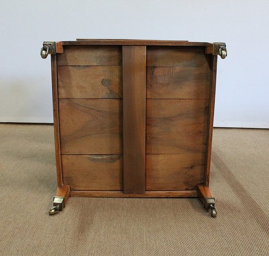  Rolling trolley in blond Walnut, Directoire taste - 1st part of the 19th century