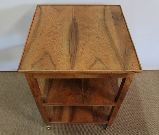  Rolling trolley in blond Walnut, Directoire taste - 1st part of the 19th century