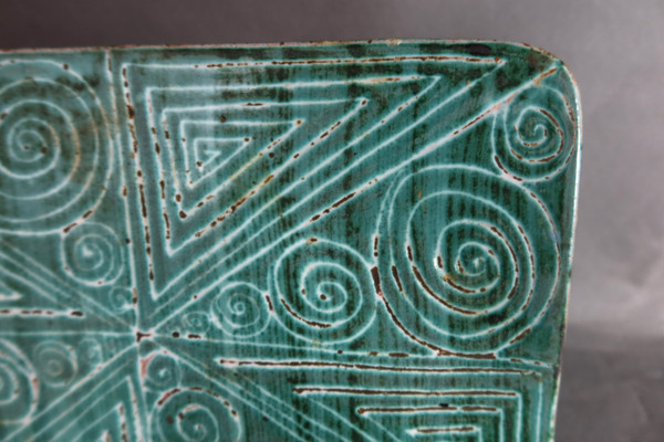 Ceramic trivet signed Robert Picault