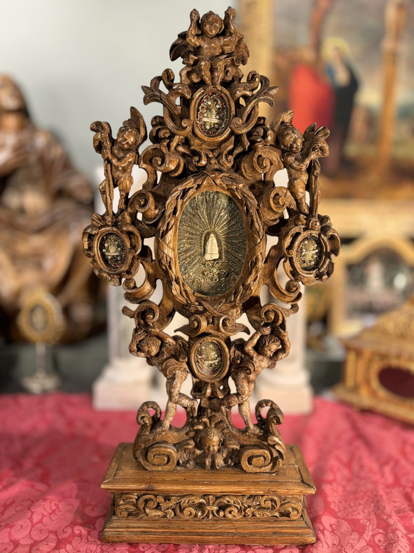 Reliquary Of Saint Alexander Decorated With Cherubs - 18th century