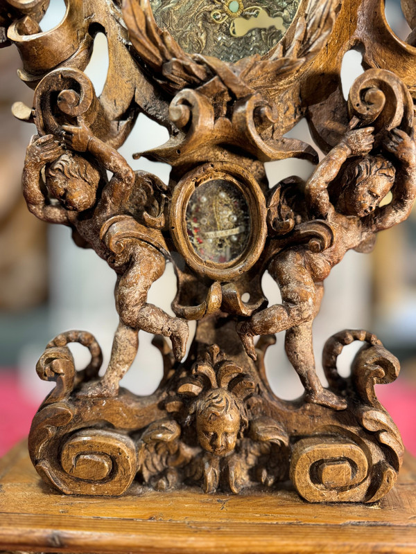 Reliquary Of Saint Alexander Decorated With Cherubs - 18th century