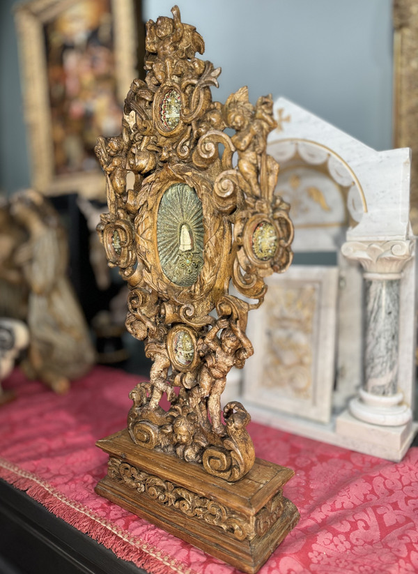 Reliquary Of Saint Alexander Decorated With Cherubs - 18th century