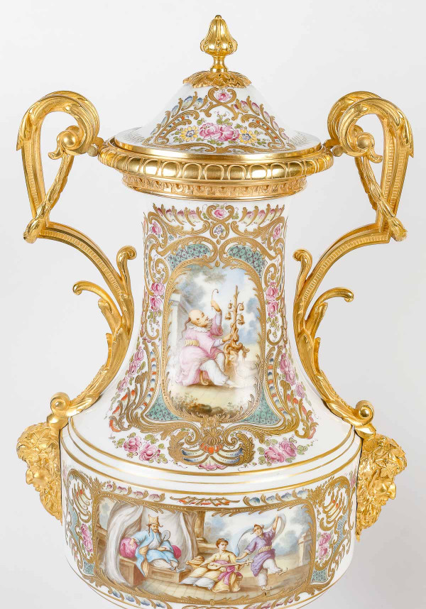 A large pair of 19th century sèvres porcelain vases